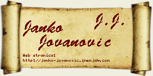 Janko Jovanović vizit kartica